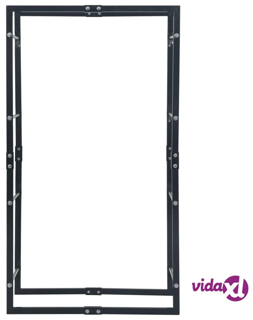 vidaXL Rastrelliera per Legna da Ardere Nera 80x25x150 cm in Acciaio