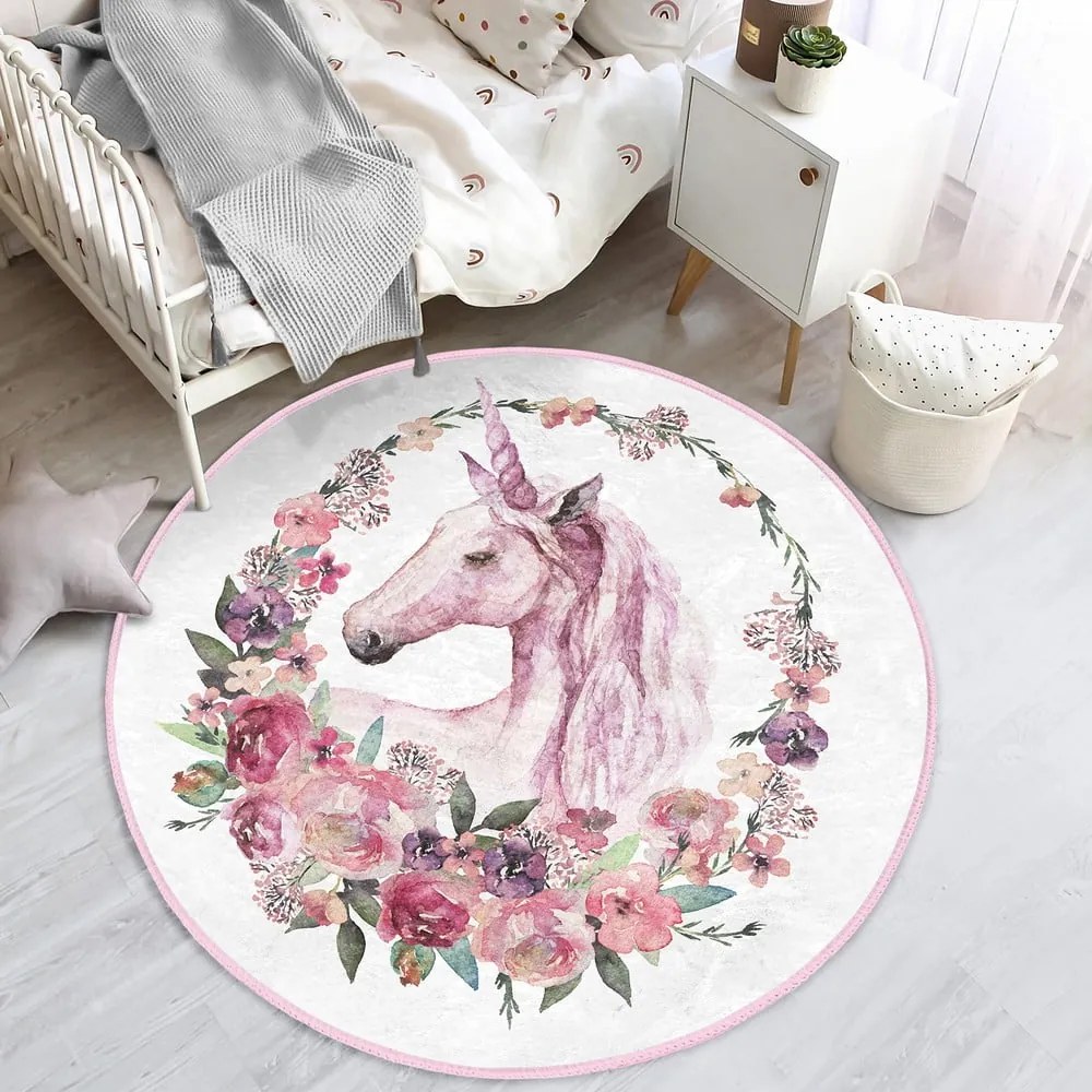 Tappeto rosa per bambini ø 120 cm Comfort - Mila Home