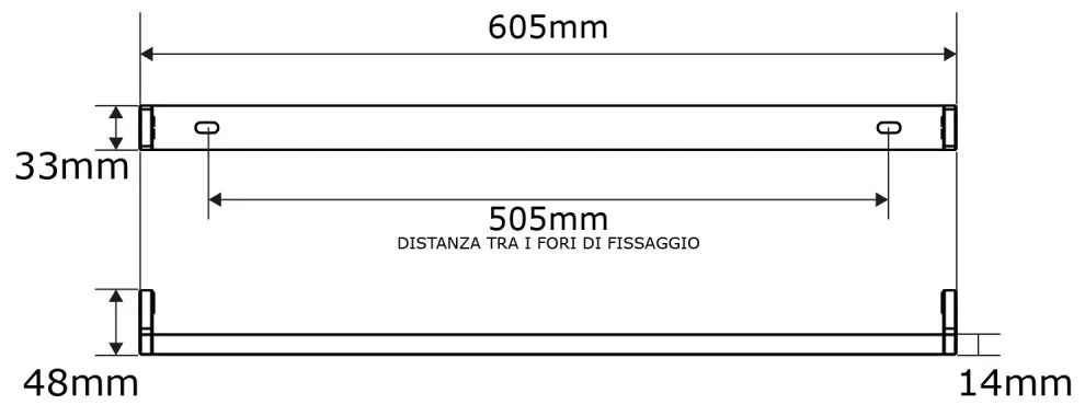 Reglette Portatubo per Tubo LED T8 da 60cm - Alim. Unilaterale Plafoniera  per 1 tubo LED da 60cm