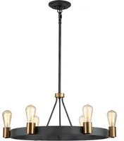 Lampadario Industrial Nordico Silas Acciaio Zinco Antico Ottone 6 Luci E27