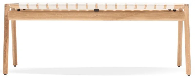 Panchina in colore bianco e naturale Klupa - Gazzda