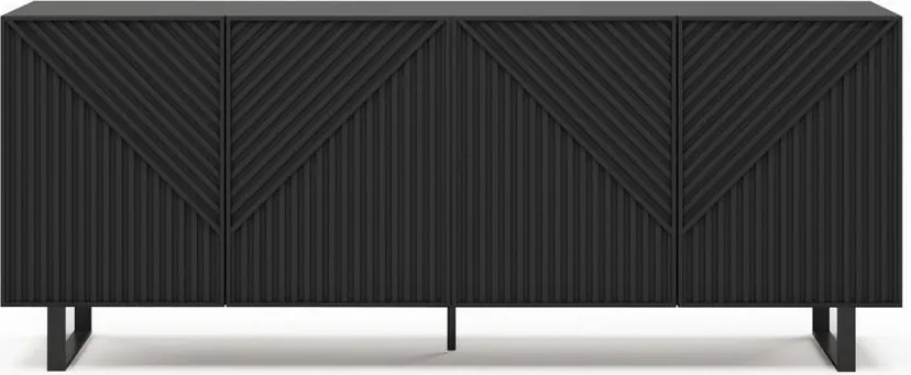 Cassettiera nera 201x80x40 cm Peta - Marckeric