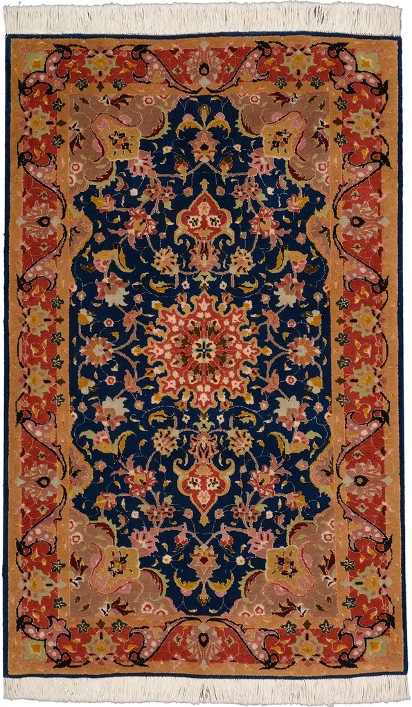 Tabriz Tappeto 80 x 120 Giallo (Iran) Annodato A Mano
