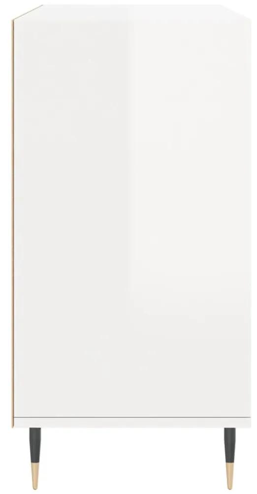 Credenza bianco lucido 103,5x35x70 cm in legno multistrato