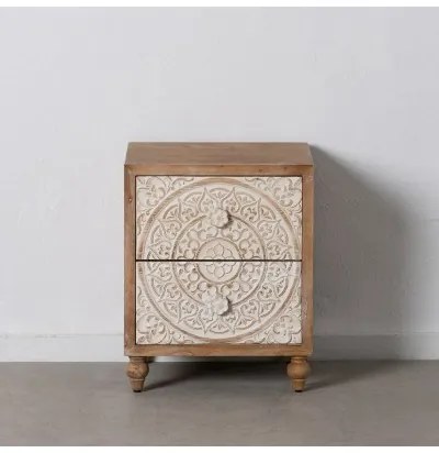Comodino SHABBY CHIC 47 x 43 x 58 cm Naturale Legno Bianco