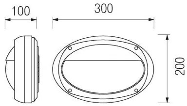 Lem Oval Led Con Griglia E Diffusore In Vetro O In Policarbonato 13W 3000°K