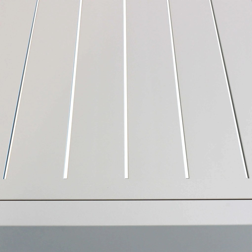 DEXTER - set tavolo in alluminio cm 200/300 x 100 x 74 h con 8 sedie e 2 poltrone Dexter