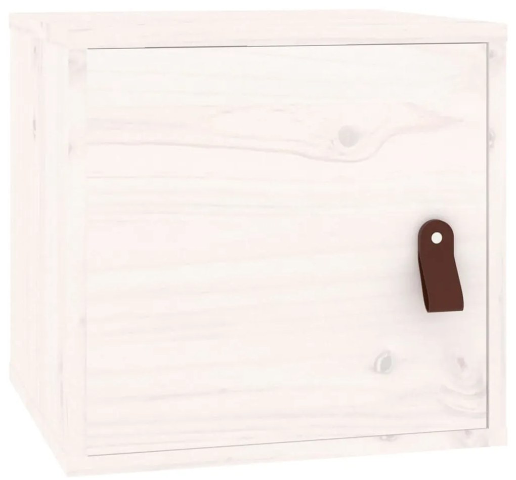 Pensili 2pz bianchi 31,5x30x30 cm in legno massello di pino
