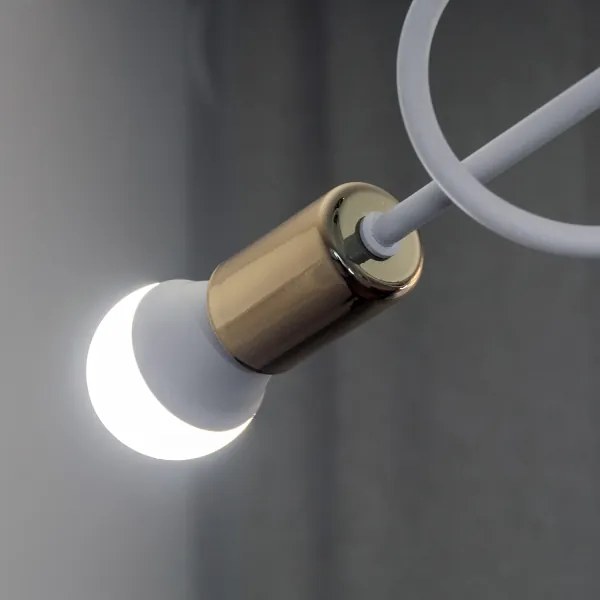 Plafoniera OXFORD 5xE27/15W/230V oro/bianco