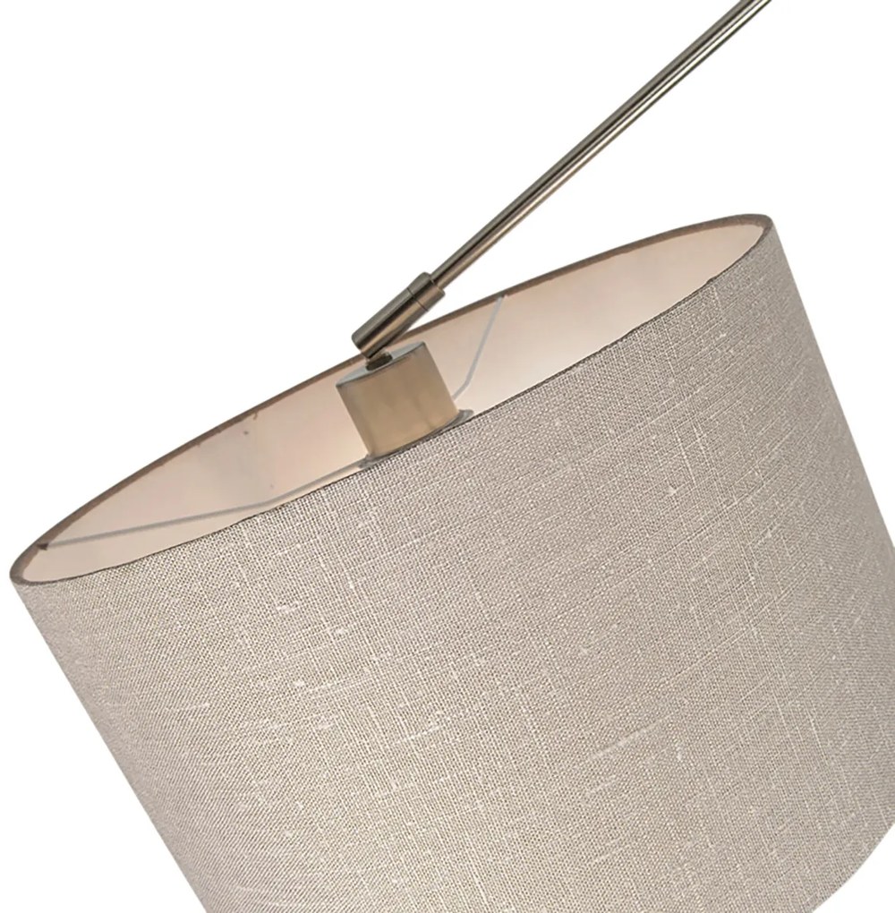 Lampada a sospensione in acciaio con paralume 35 cm tortora regolabile 2 luci - Blitz