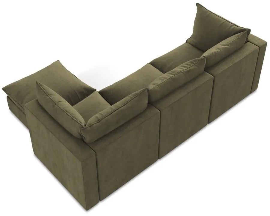 Divano angolare color kaki (con penisola a destra/con chaise lounge) Manao – Makamii