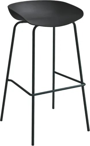 Sgabello in polipropilene Nero con struttura in metallo - AGE 2 pezzi
