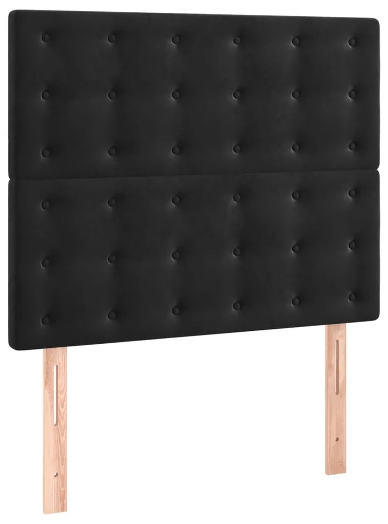 Testiere 2 pz nere 100x5x78/88 cm in velluto