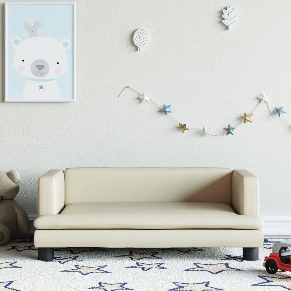 Divano per bambini crema 80x45x30 cm in similpelle