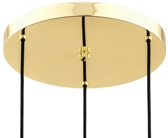 Argon 6164 - Lampadario a sospensione con filo PASADENA 3xE27/15W/230V oro/bianco