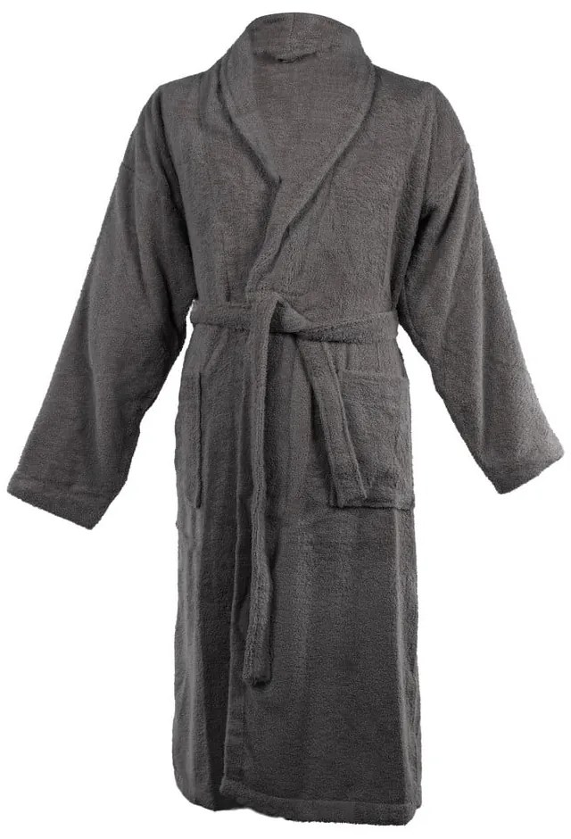 Accappatoio in grigio scuro in cotone XXL Lindu – Tiseco Home Studio