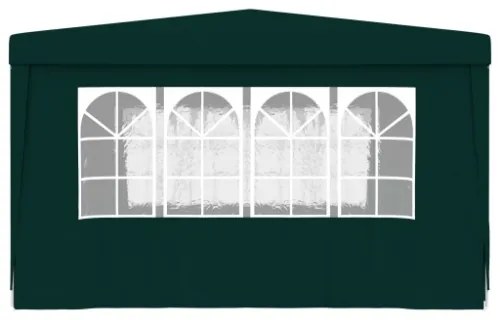 Gazebo Professionale con Pareti 4x4 m Verde 90 g/m²