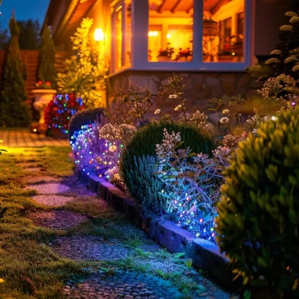 Catena solare LED RGB 50xLED/0,12W/1,2V 1xAA IP44 600 mAh