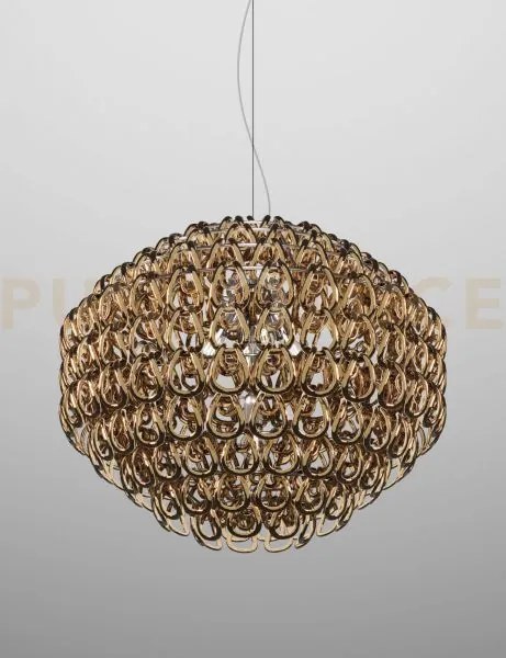 Giogali sospensione 85 cristallo bronzo e cromo lucido 5 luci attac...