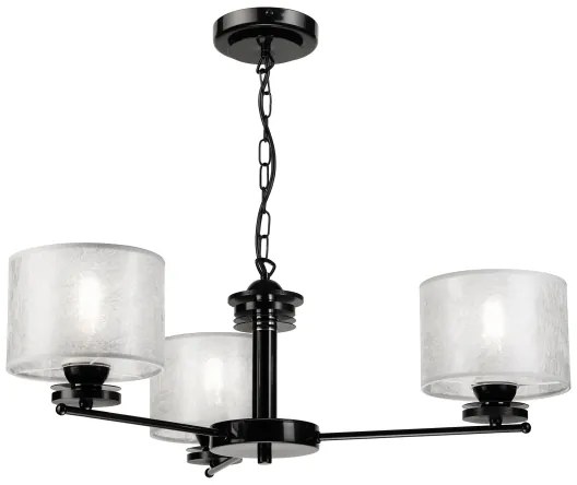 Lampadario a catena ROSA 3xE27/60W/230V nero/grigio