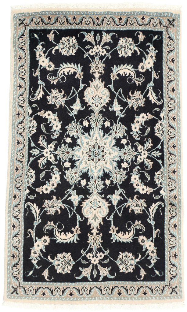 Nain Tappeto persiano 150x90 Blu (Iran) Annodato A Mano