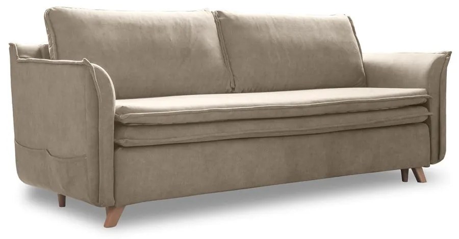 Divano in velluto beige 225 cm Charming Charlie - Miuform