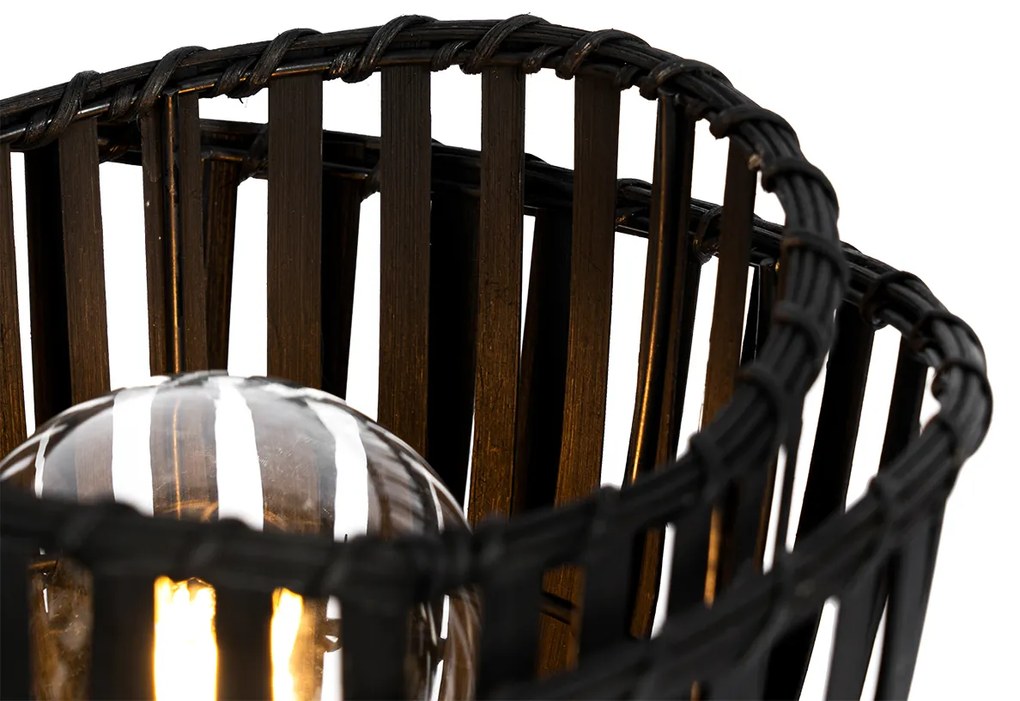 Lampada da tavolo orientale in bambù nero - Pua
