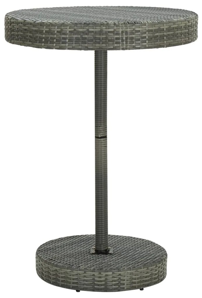 Tavolo da giardino grigio 75,5x106 cm in polyrattan