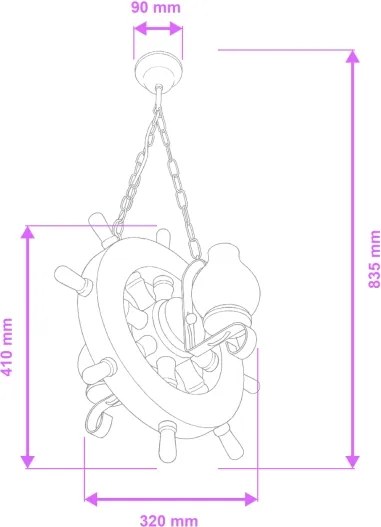 Brilagi - Lampadario a sospensione con catena TIMONA 2xE14/40W/230V faggio