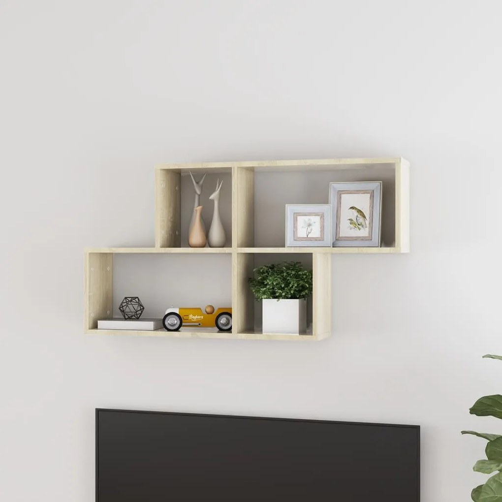 Scaffale A Parete Rovere Sonoma 100x18x53 Cm Legno Multistrato /