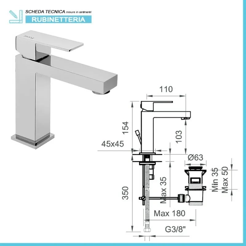 Set miscelatori lavabo bidet e doccia 3 vie cromati serie Italia