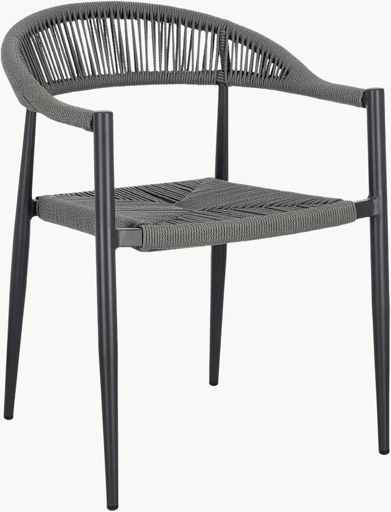 Set di 4 sedie da giardino impilabili con braccioli Jandia