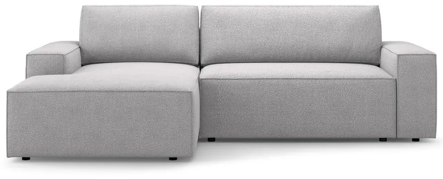 Divano letto angolare grigio chiaro in tessuto bouclé (angolo sinistro) Jodie - Micadoni Home