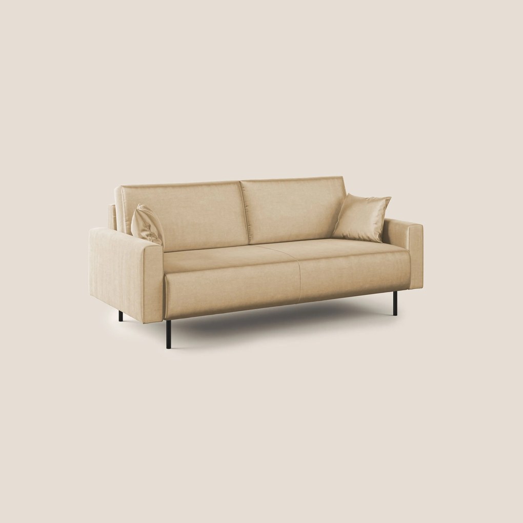 Arthur divano moderno 162 cm in velluto morbido impermeabile T01 BEIGE beige 170 cm