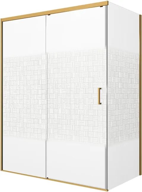 Porta doccia scorrevole L 118-119.5 cm x H 200 cm per nicchia in vetro smerigliato SP. 6 mm, profilo dorato, serie Jazz