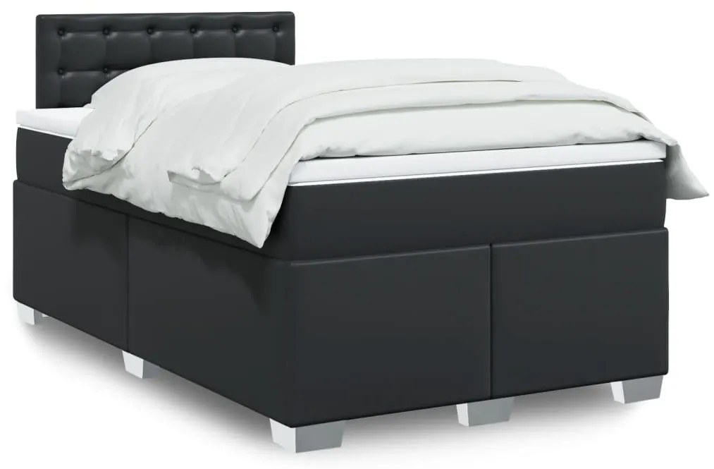 Giroletto A Molle Con Materasso Nero 120x200 Cm İn Similpelle /