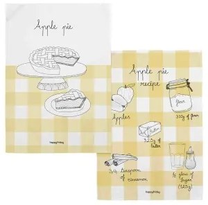 Panno da Cucina HappyFriday Apple pie Multicolore 70 x 50 cm (2 Unità)