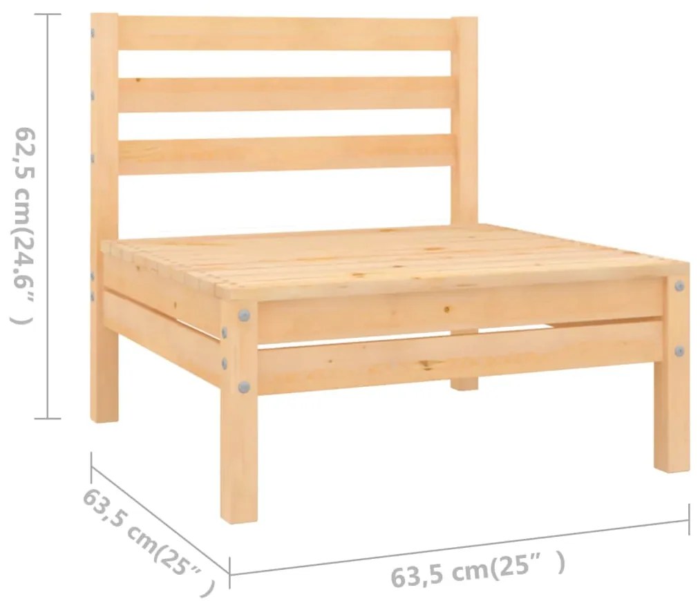 Set Salotto da Giardino 8 pz in Legno Massello di Pino