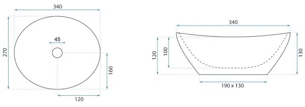 REA-U0623 - Lavabo da appoggio SOFIA MINI 27x34 cm ceramica/bianco lucido