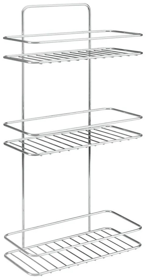 Mensola da bagno da appendere/senza foratura color argento lucido in acciaio Luxy – Metaltex