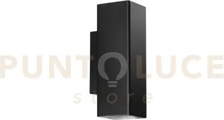 Applique a parete duduk quadrata nera 2 luci attacco gu10 mini 7x5x...