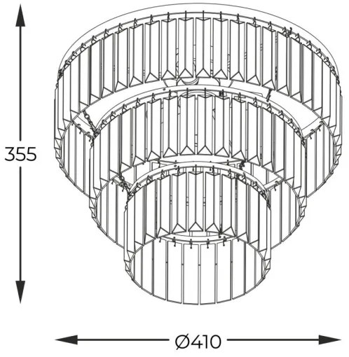 Zuma Line P17127-4-BK - Lampadario a plafone TIFANNY 4xE14/40W/230V nero