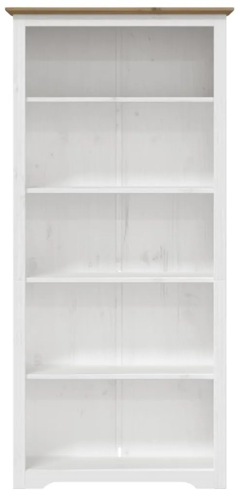 Libreria bodo 5 ripiani 80x38x180cm legno massello pino marrone