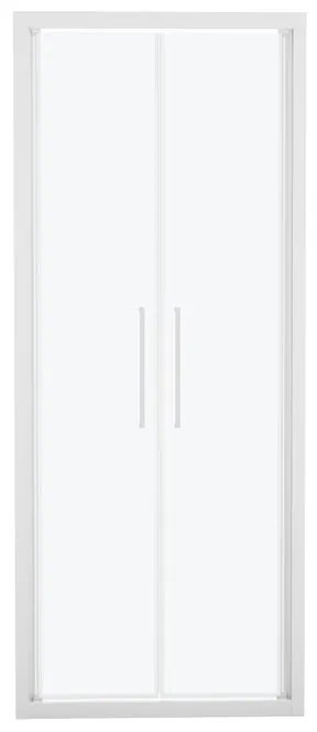 Porta doccia battente Record, L 77-81 cm x H 195 cm x SP 6 mm, profilo bianco, vetro smerigliato