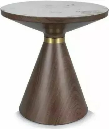Tavolino da caffè Napa B in bianco/marrone - p50 x h53 cm