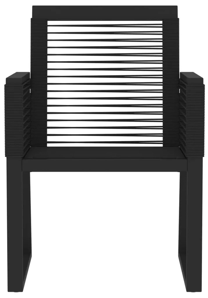 Set da pranzo per giardino 9 pz con cuscini nero