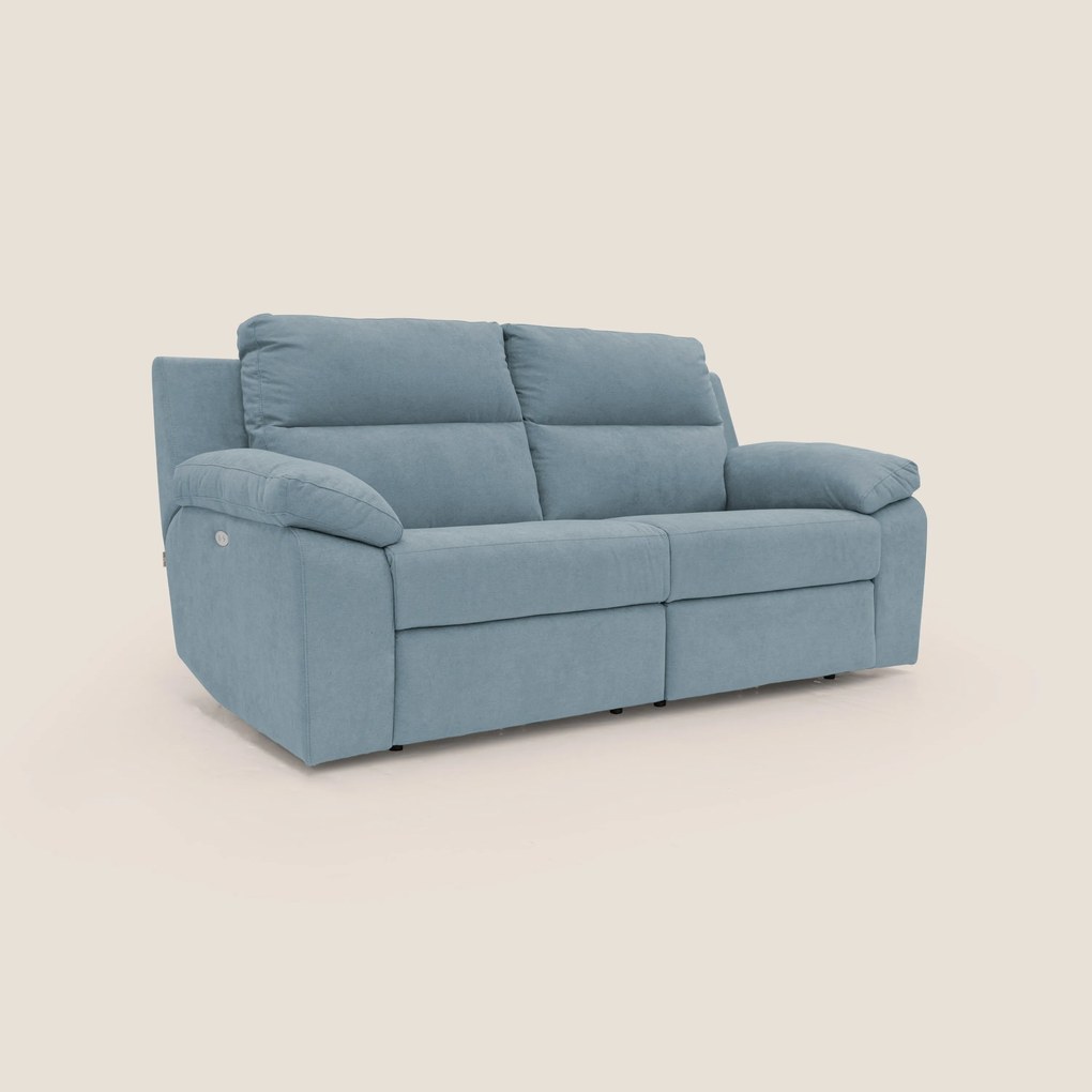 Romeo Divano relax con recliner elettrico in morbido tessuto impermeabile T02 carta da zucchero