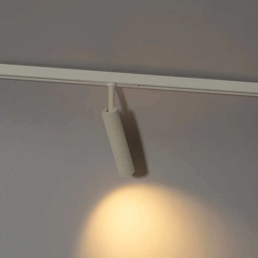 Faretto moderno beige e bianco per sistema binario monofase - Slimline Uzzy