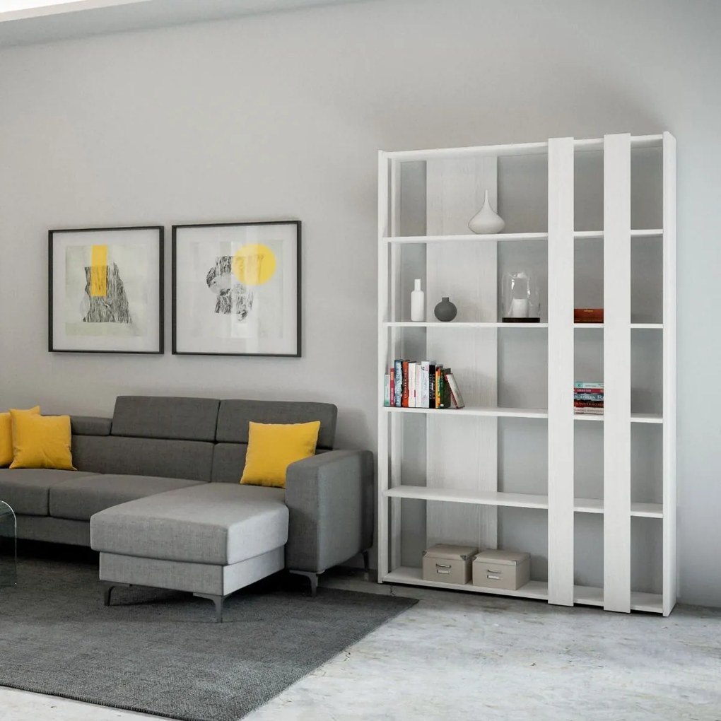 Libreria Kato Small: Eleganza Versatile per Ambienti Compatti, Libreria A / Bianco Frassino