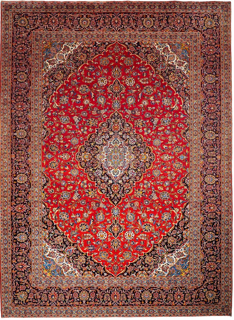 Kashan Tappeto persiano 300 x 410 Rosso (Iran) Annodato A Mano